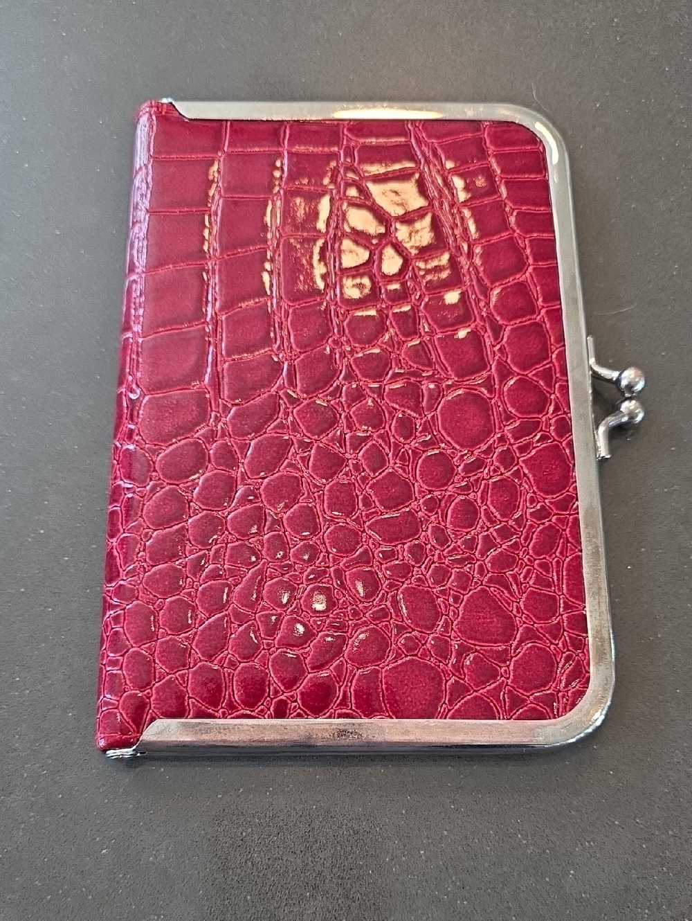 Deep Red Vintage Croc Embossed Photo Album